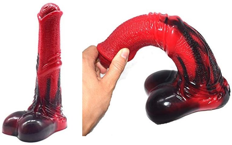 FAAK動物馬ディルド赤と黒青と白シリコーンペニス巨根大人のおもちゃ女性の肛門プラグ大人のオナホールクリトリス刺激 (赤と黒)
