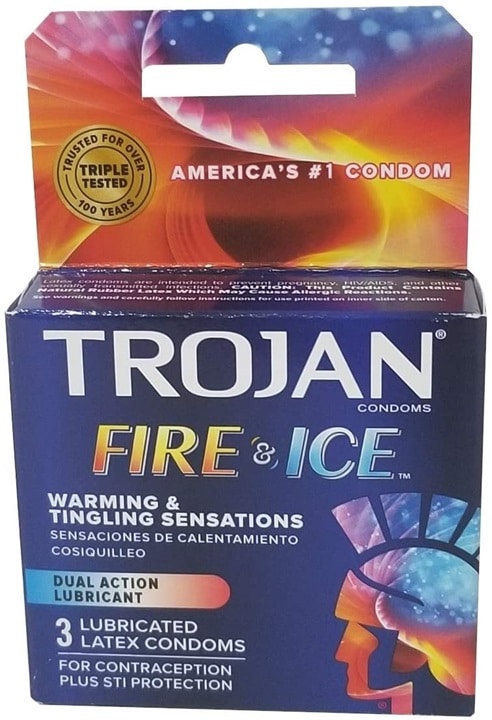 TROJAN FIRE & ICE CONDOMS DUAL ACTION LUBRICANT by Trojan Condoms