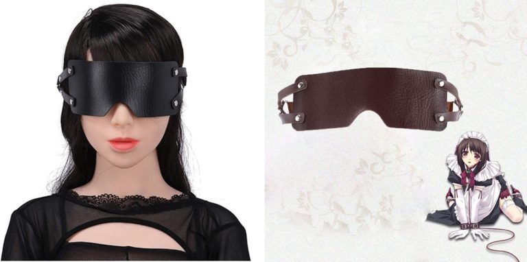 SM アイマスク 目隠し BDSM 拘束具 ベッド拘束 SMプレイ PUレザー 仮装パーティー コスチューム用小物 コスプレ大人の玩具（ブラック）