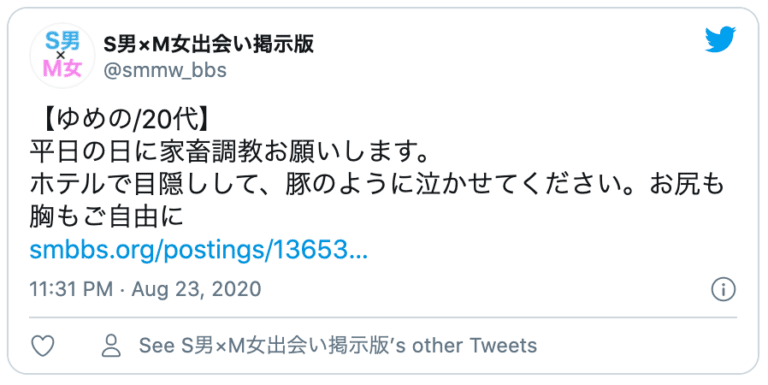 Twitter調教体験談
