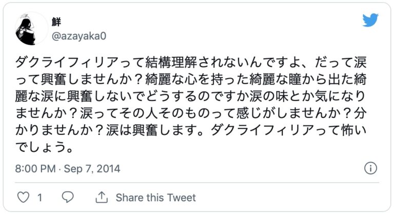 泣き顔フェチ ダクライフィリア